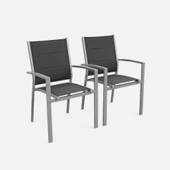 Set tavolo da giardino allungabile in alluminio con 6 sedie
