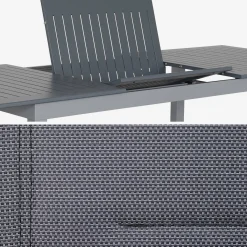 Set tavolo da giardino allungabile in alluminio con 8 sedie