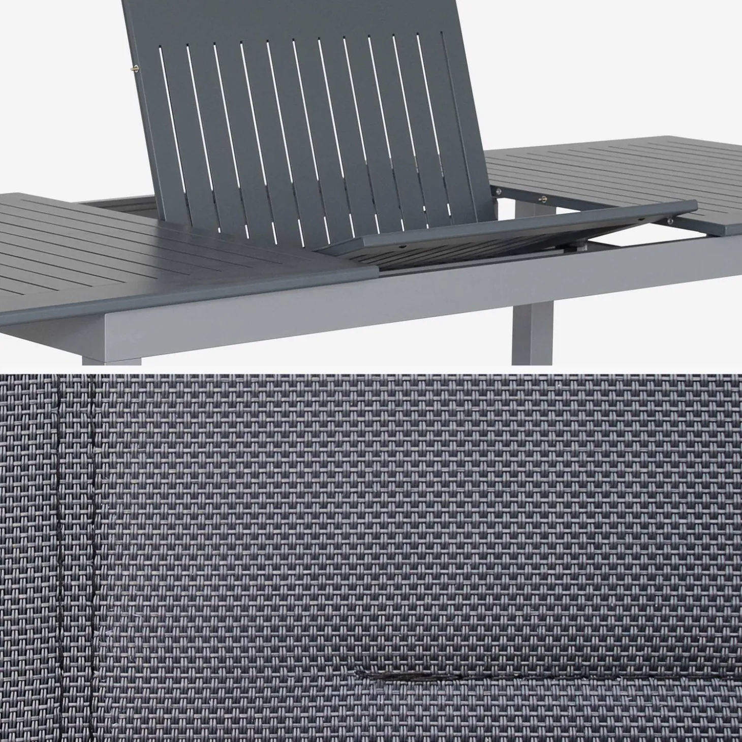 Set tavolo da giardino allungabile in alluminio con 8 sedie