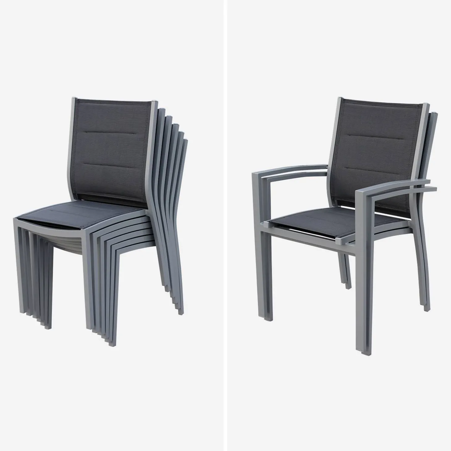 Set tavolo da giardino allungabile in alluminio con 8 sedie