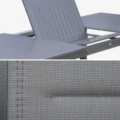 Set tavolo da giardino allungabile in alluminio con 8 sedie