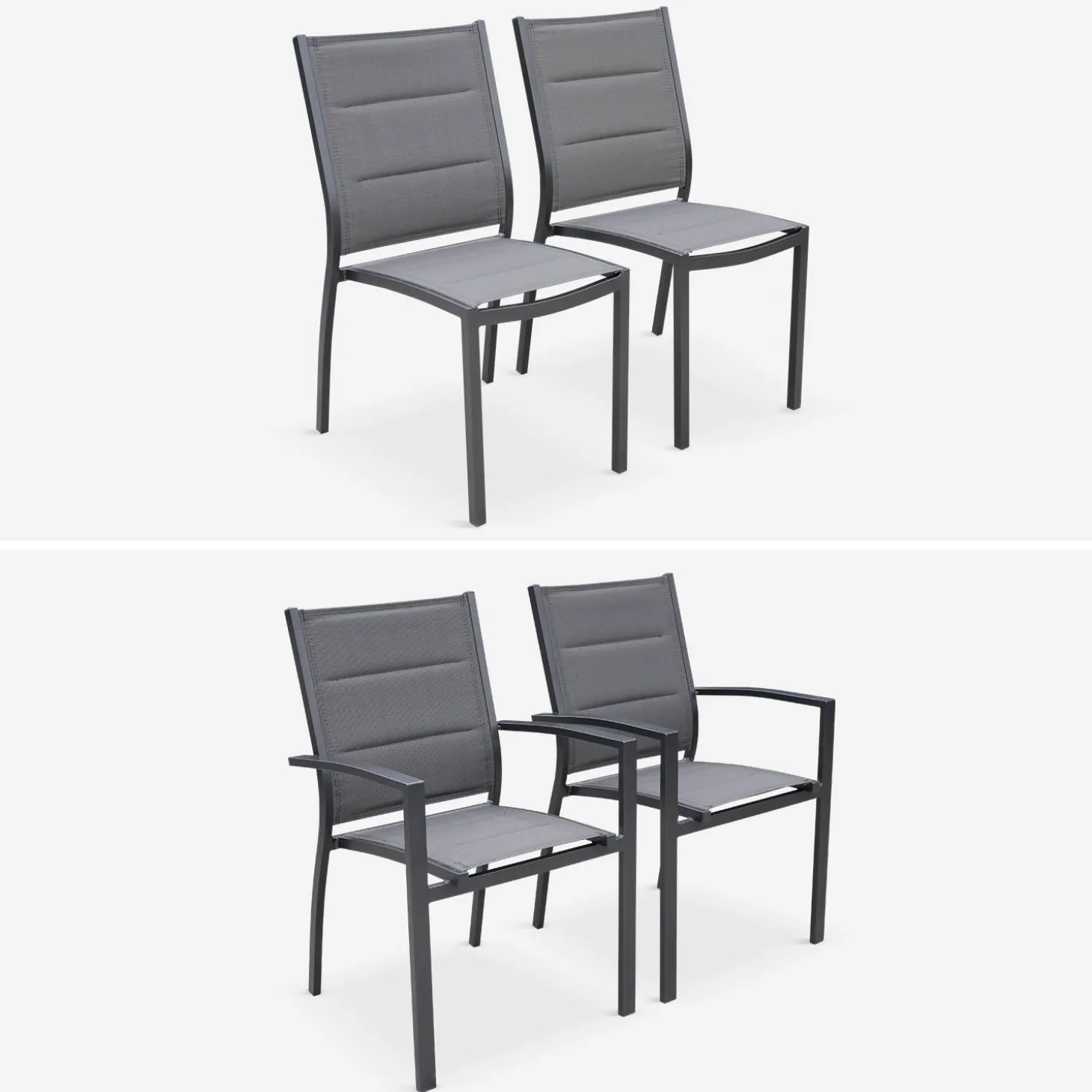 Set tavolo da giardino allungabile in alluminio con 8 sedie