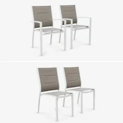 Set tavolo da giardino allungabile in alluminio con 8 sedie