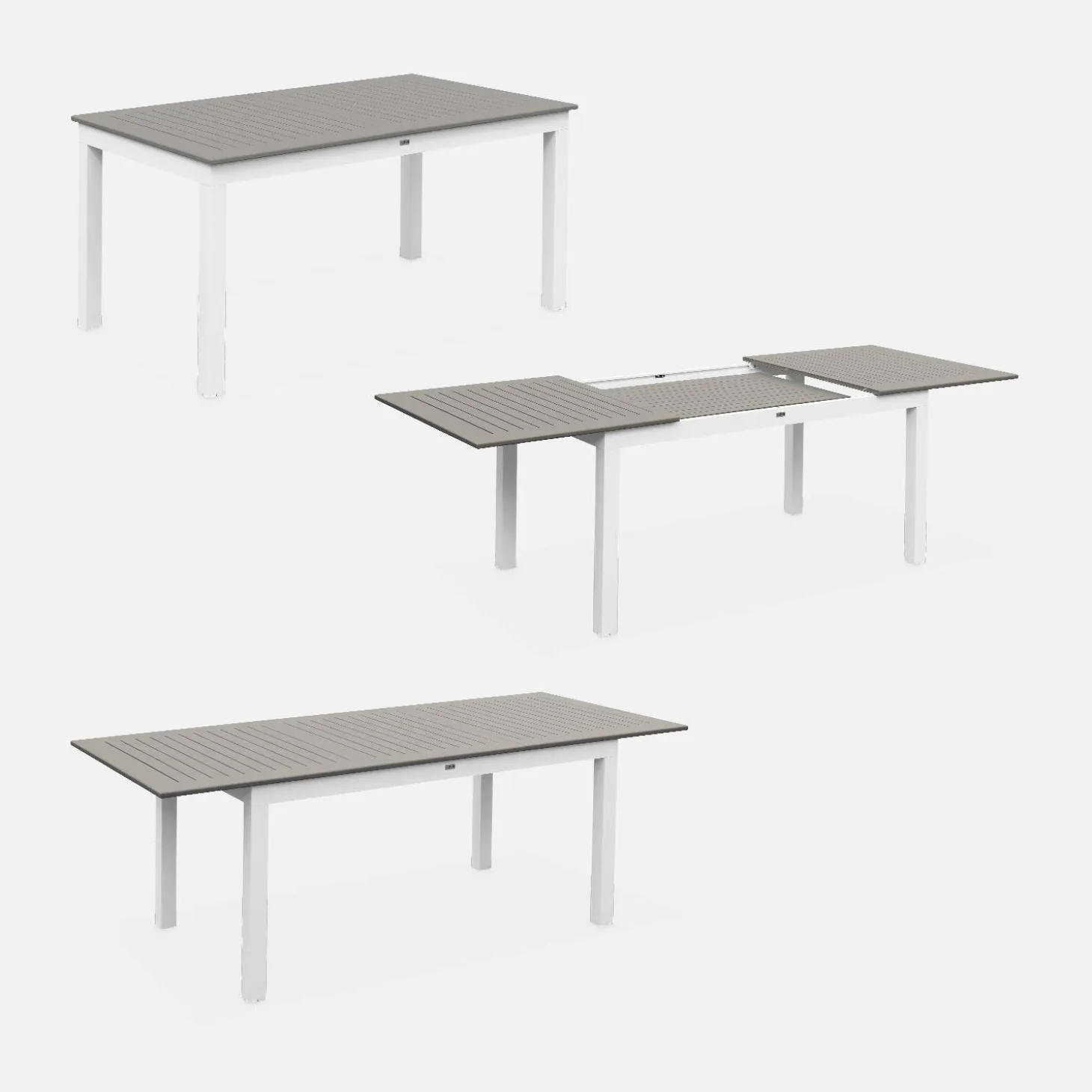Set tavolo da giardino allungabile in alluminio con 6 sedie