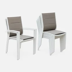 Set tavolo da giardino allungabile in alluminio con 6 sedie