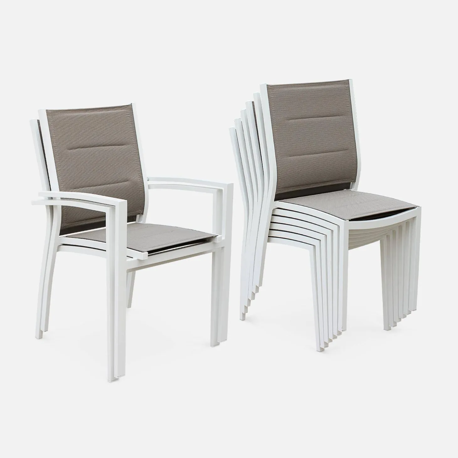 Set tavolo da giardino allungabile in alluminio con 6 sedie