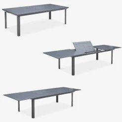 Set tavolo da giardino allungabile con 10 sedie
