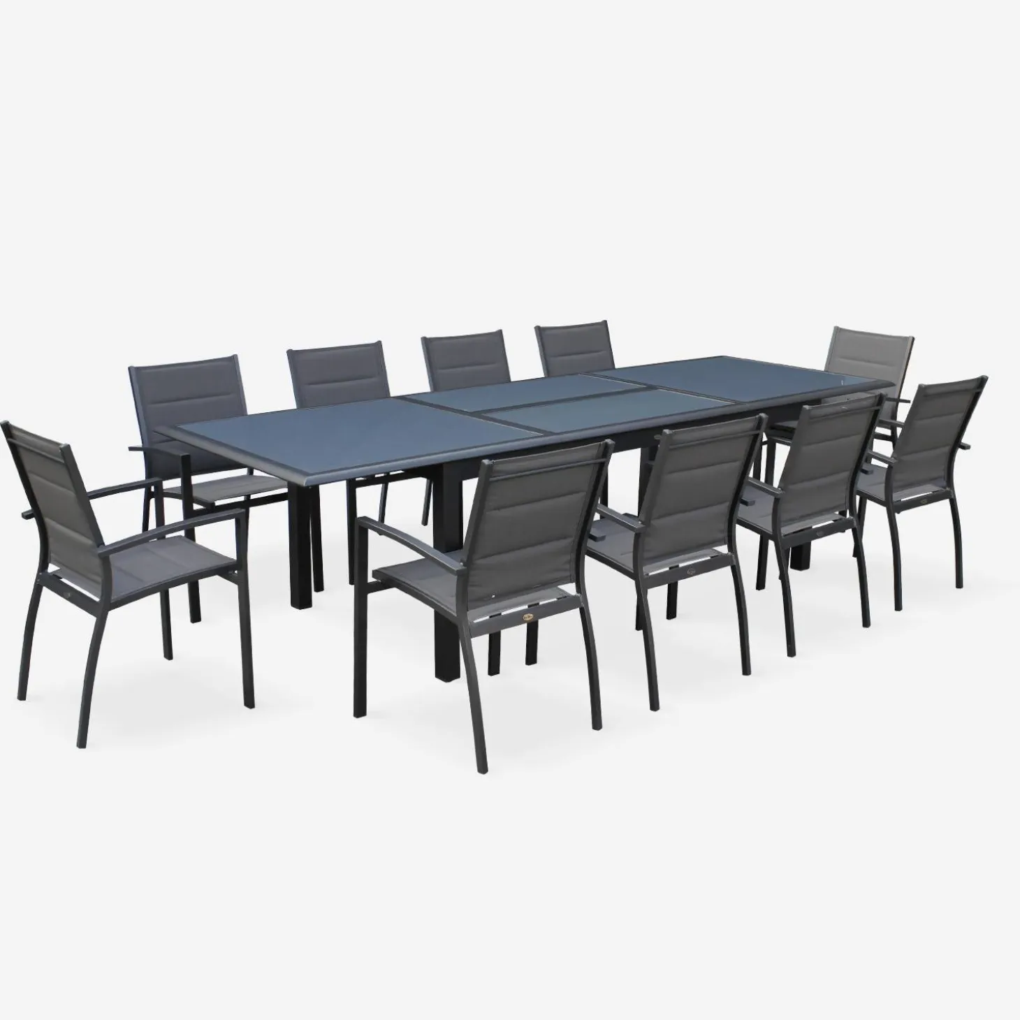 Set tavolo da giardino allungabile in alluminio con 8 sedie