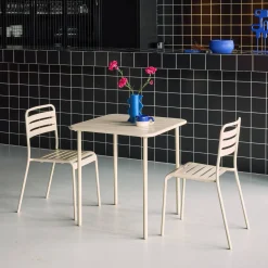 Set tavolo da giardino in acciaio con 2 sedie, 70cm