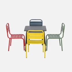 Set tavolo da giardino per bambini in metallo con 4 sedie