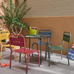 Set tavolo da giardino per bambini in metallo con 4 sedie