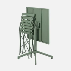 Set tavolo da giardino pieghevole in metallo con 2 sedie