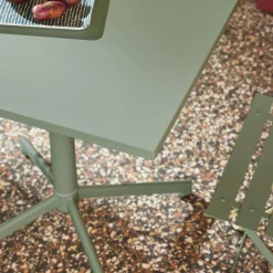 Set tavolo da giardino pieghevole in metallo con 2 sedie