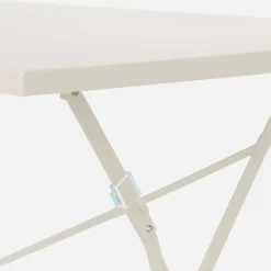 Set tavolo da giardino pieghevole in acciaio con 4 sedie, 110cm