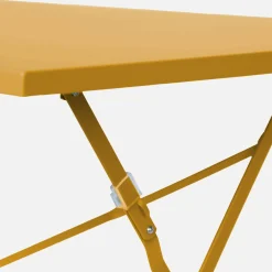 Set tavolo da giardino pieghevole in acciaio con 4 sedie, 110cm
