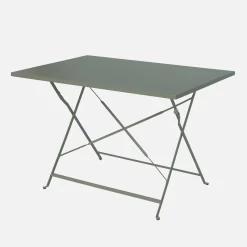 Set tavolo da giardino pieghevole in acciaio con 4 sedie, 110cm