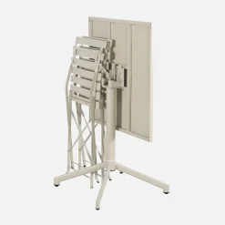 Set tavolo da giardino pieghevole in metallo con 2 sedie
