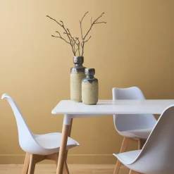 Set tavolo e 4 sedie da pranzo scandinavo con gambe in legno, 120x80cm