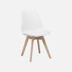 Set tavolo e 4 sedie da pranzo scandinavo con gambe in legno, 120x80cm