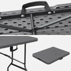 Set tavolo pieghevole per eventi con 2 panche in plastica