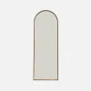 Specchio da terra ad arco in legno di hevea con base in acciaio, 170 cm