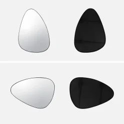Specchio decorativo da parete in metallo nero dalla forma organica