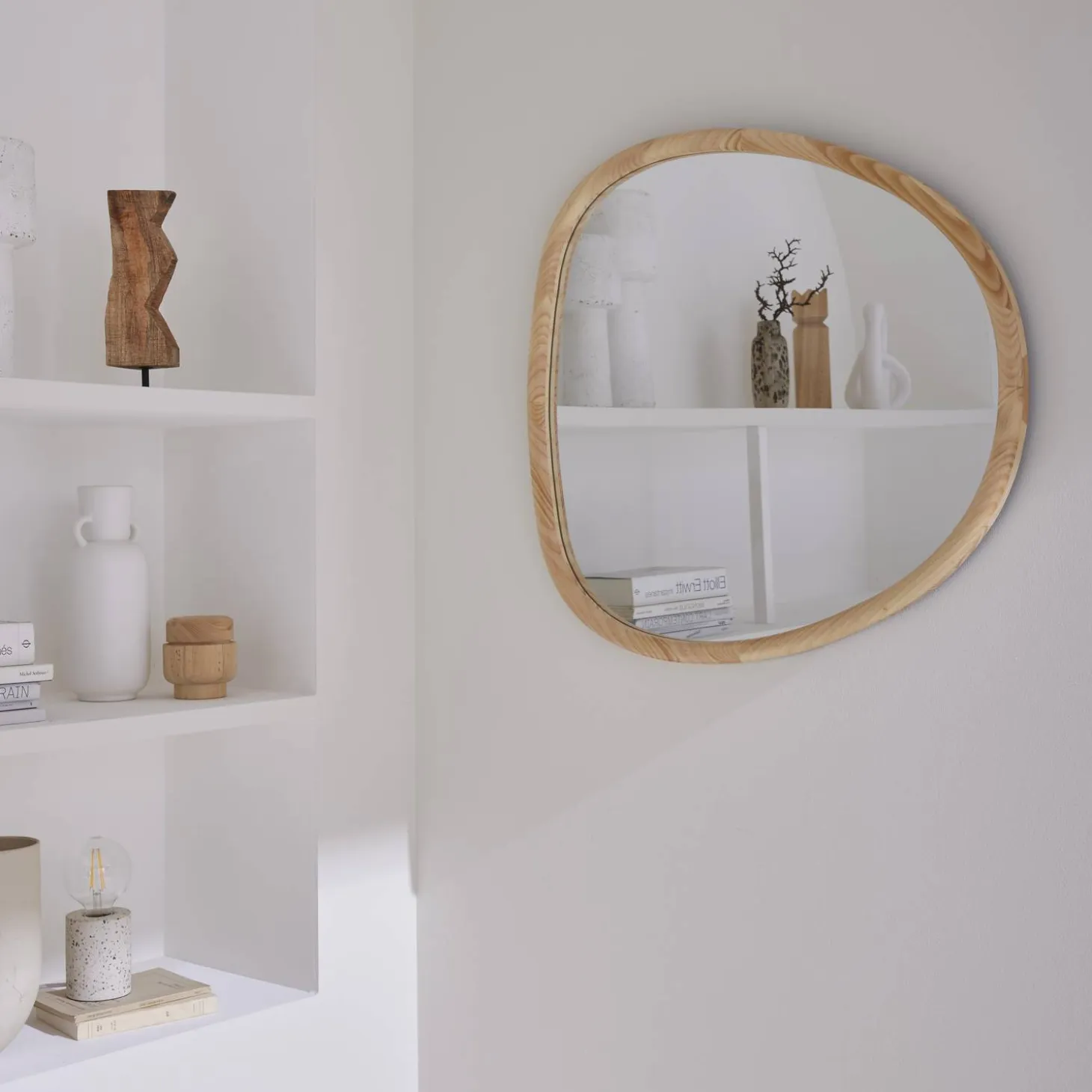 Specchio in legno di abete, 75cm
