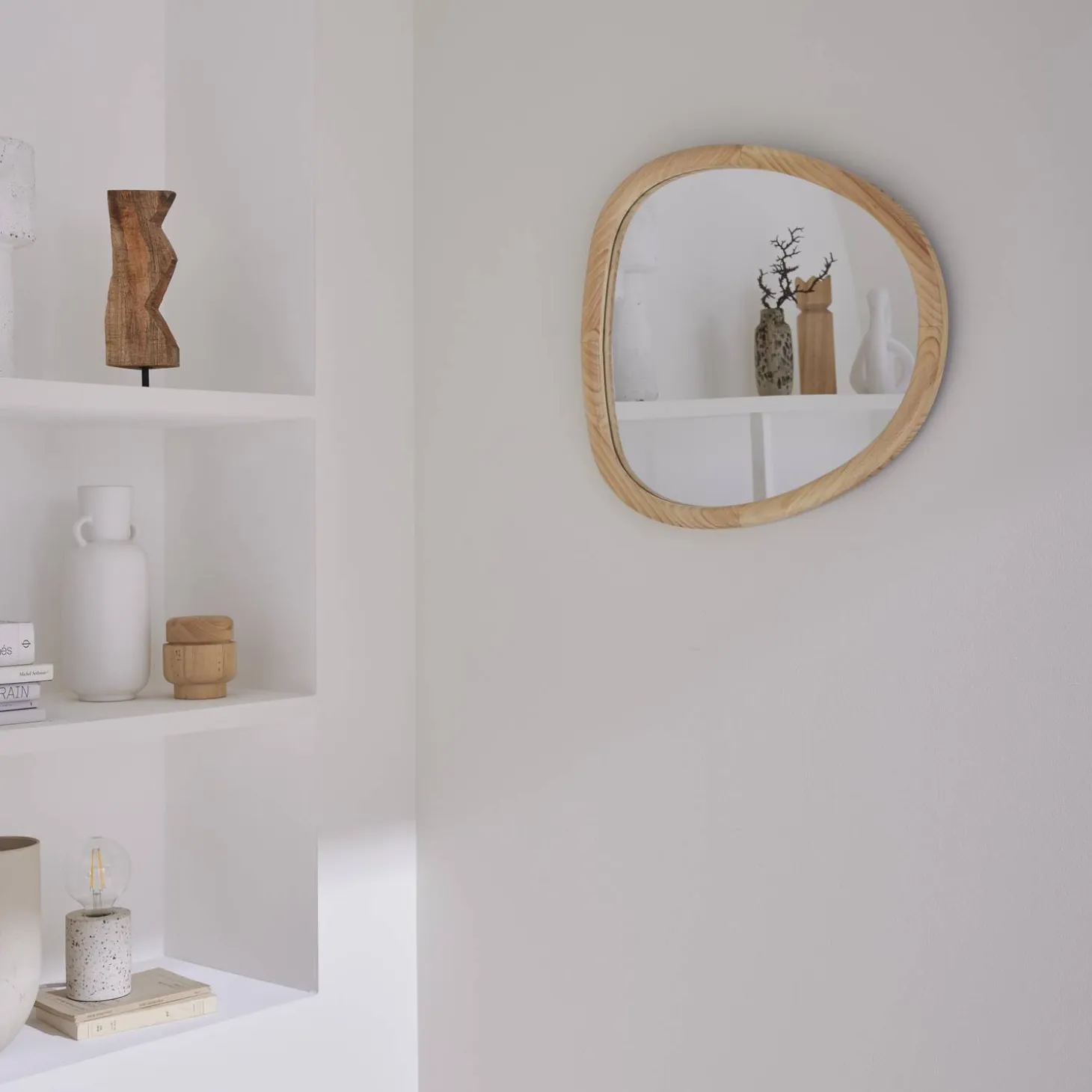 Specchio in legno di abete, 55cm