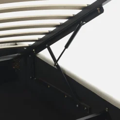Struttura letto con contenitore e rete a doghe 90x190cm, imbottita coste fini