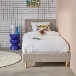 Struttura letto con rete a doghe e testiera 90x190cm