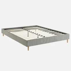 Struttura letto in velluto a coste fini con rete a doghe, 160x200cm