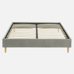 Struttura letto in velluto a coste fini con rete a doghe, 140x190cm