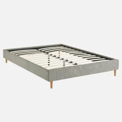 Struttura letto in velluto a coste fini con rete a doghe, 140x190cm
