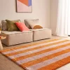 Tappeto da interno a righe arancioni e rosa