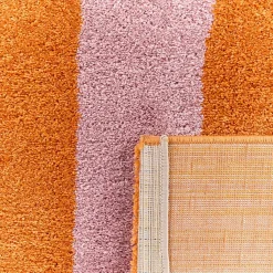 Tappeto da interno a righe arancioni e rosa