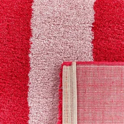 Tappeto da interno a righe rosse e rosa