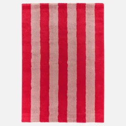 Tappeto da interno a righe rosse e rosa