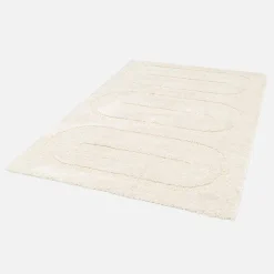 Tappeto da interno con motivi geometrici crema