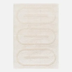 Tappeto da interno con motivi geometrici crema