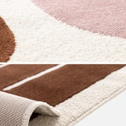 Tappeto da interno con motivo grafico rosa e marrone