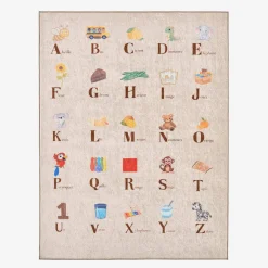 Tappeto educativo per bambini con alfabeto, per interni colore beige