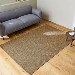 Tappeto effetto juta per interni/esterni in caramello