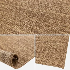 Tappeto effetto juta per interni/esterni in caramello