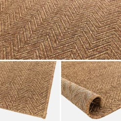 Tappeto effetto juta per interni/esterni in caramello