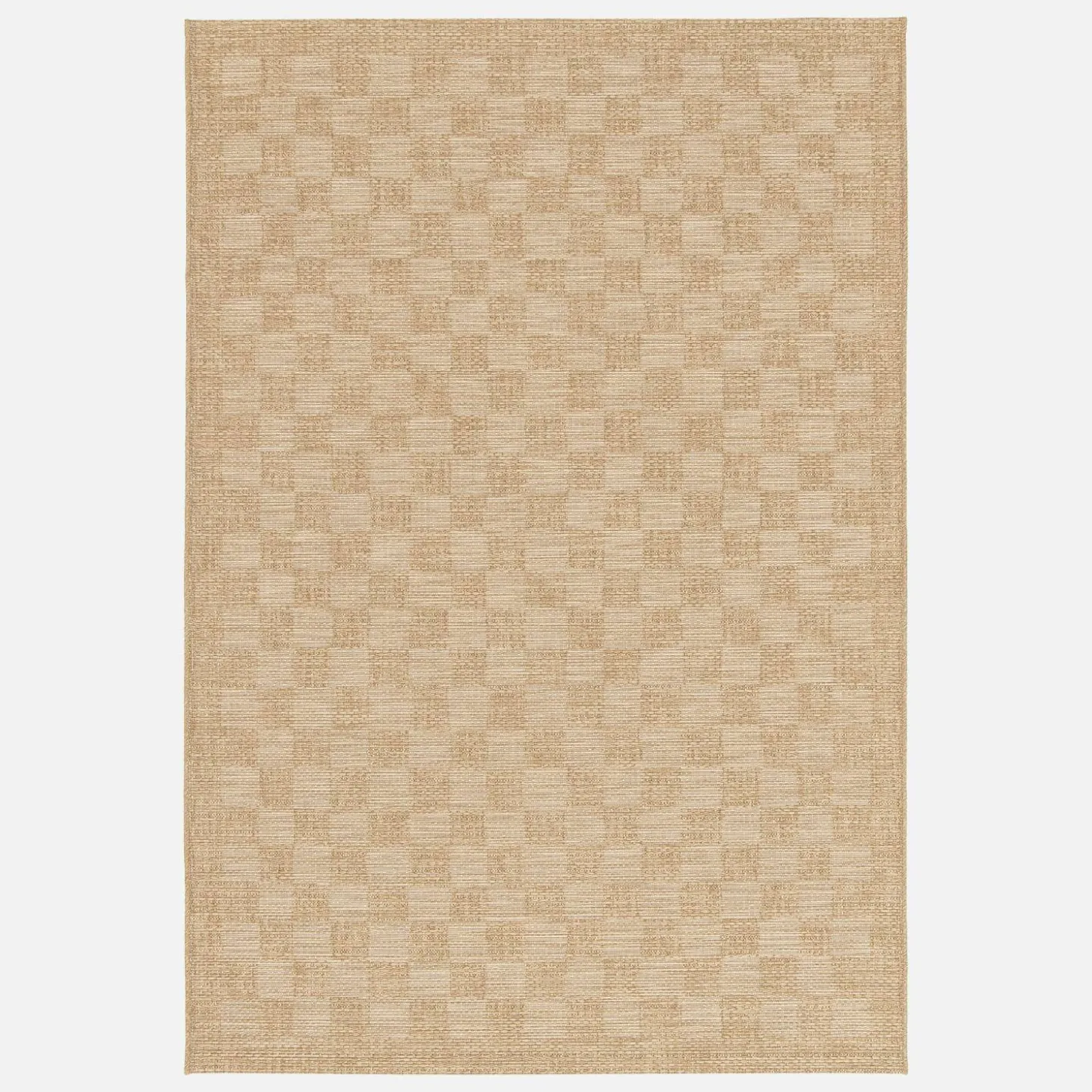 Tappeto effetto juta per interni/esterni con motivo a scacchiera