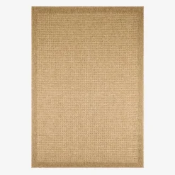 Tappeto interno/esterno effetto tela di iuta beige