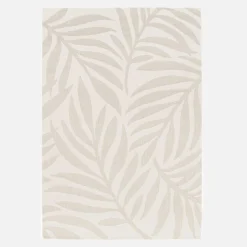 Tappeto interno/esterno motivo vegetale crema, beige