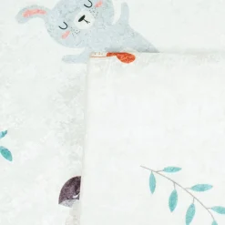 Tappeto interno per bambini bianco con stampe di animali