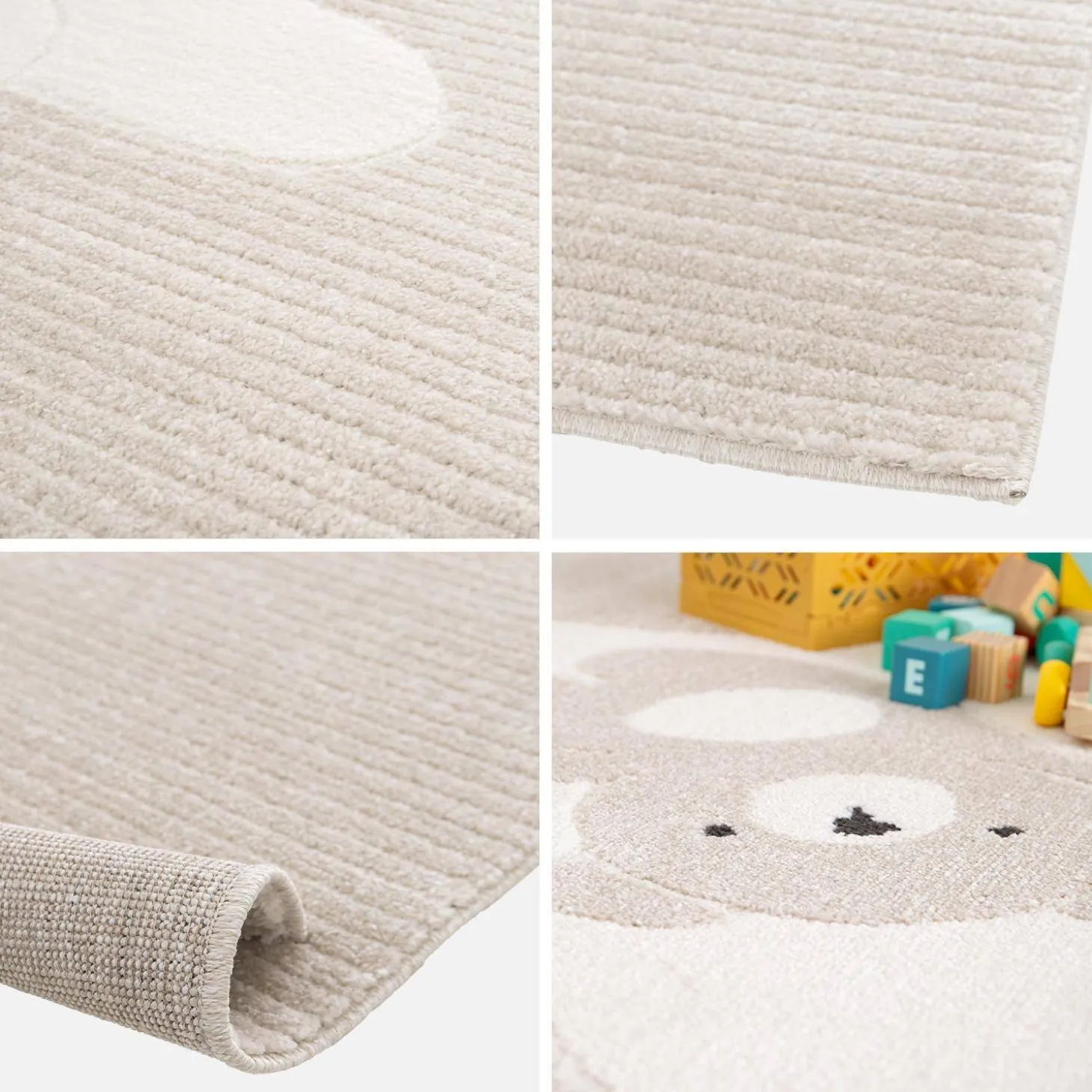 Tappeto per bambini beige/crema, tappeto orsetto