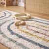 Tappeto per bambini con arcobaleno, tappeto per interni color crema e multicolore